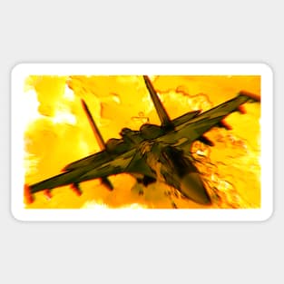 Aviation Fighter Jet yellow Sticker